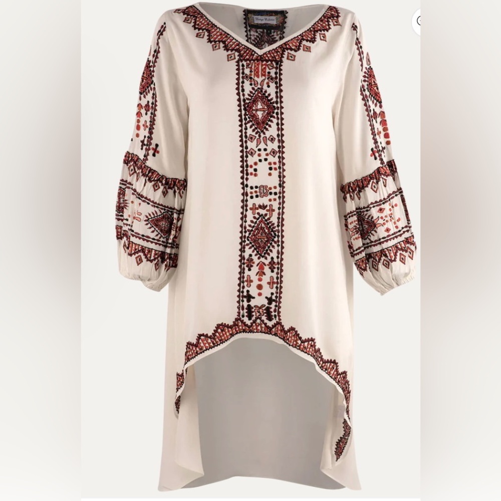Vintage Collection Ivory Adele Embroidered Tunic Dress